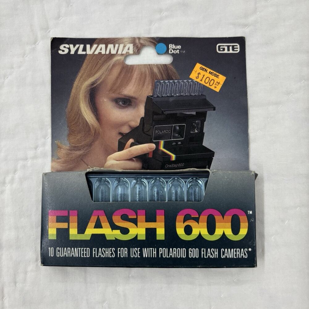 Vintage Sylvania Flash 600 Blue Dot Flash Bar Array For Polaroid 600 Cameras